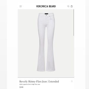 Veronica Beard Beverly Skinny-Flare Jean White Japanese Denim High-Rise Jean NWT
